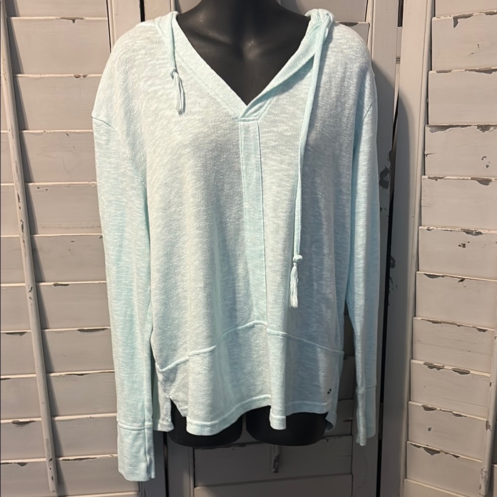 Soft Light Blue Knit Pullover Hoodie by Ripzone size L